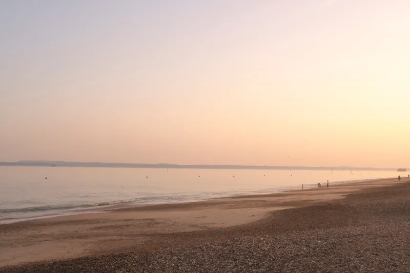 Southsea beach at sunset. Gorgeously soft light
