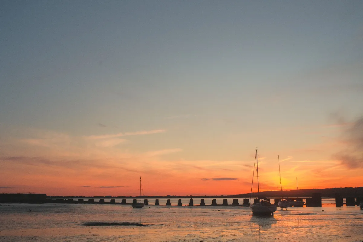 Hayling sunset. Decked it crossing the seaweed