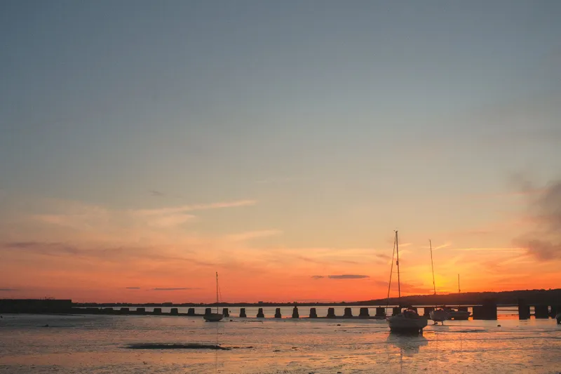 Hayling sunset. Decked it crossing the seaweed