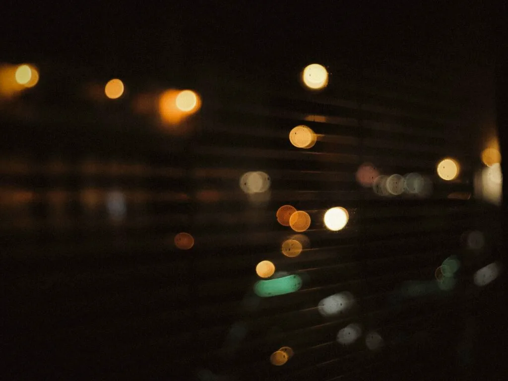 Evening street scene in Emsworth with atmospheric lighting