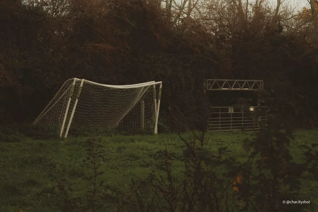 Secluded pathway beneath railway line in Havant