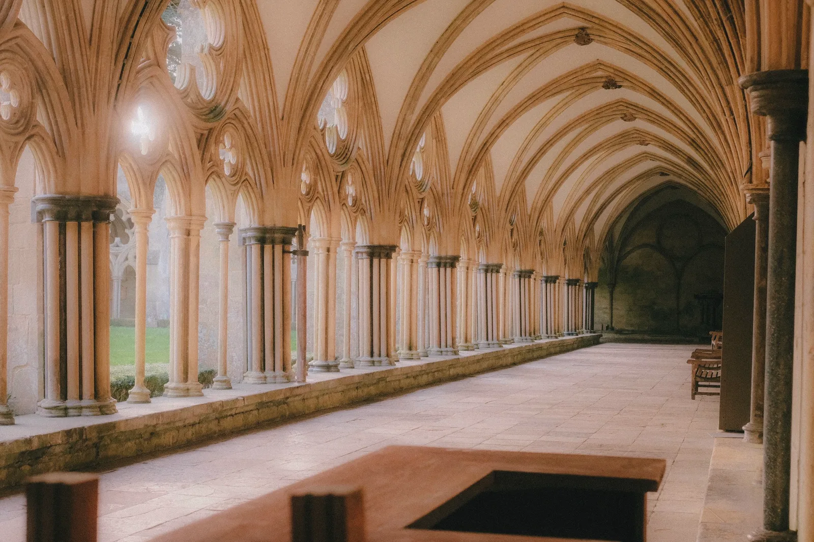 Salisbury Cathedral spire against sky