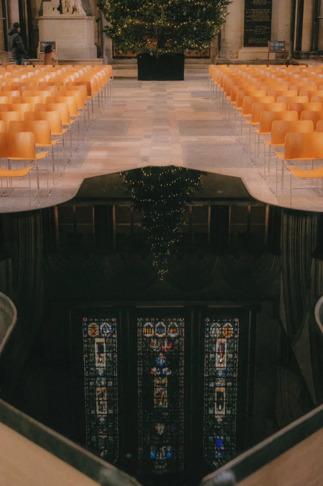 Gothic columns in Salisbury Cathedral