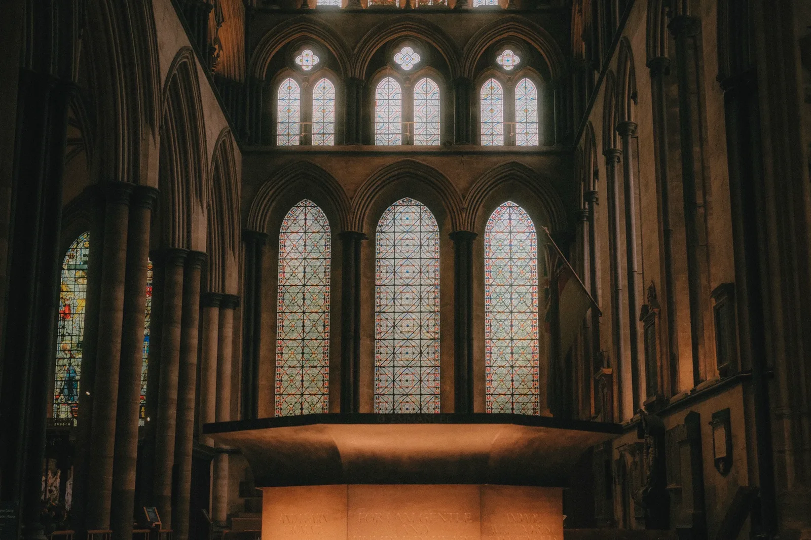 Light through Salisbury Cathedral windows