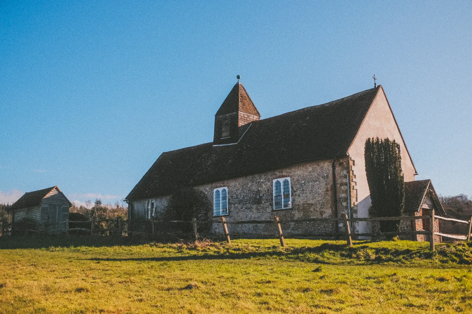 Side view of St Hubert's Church