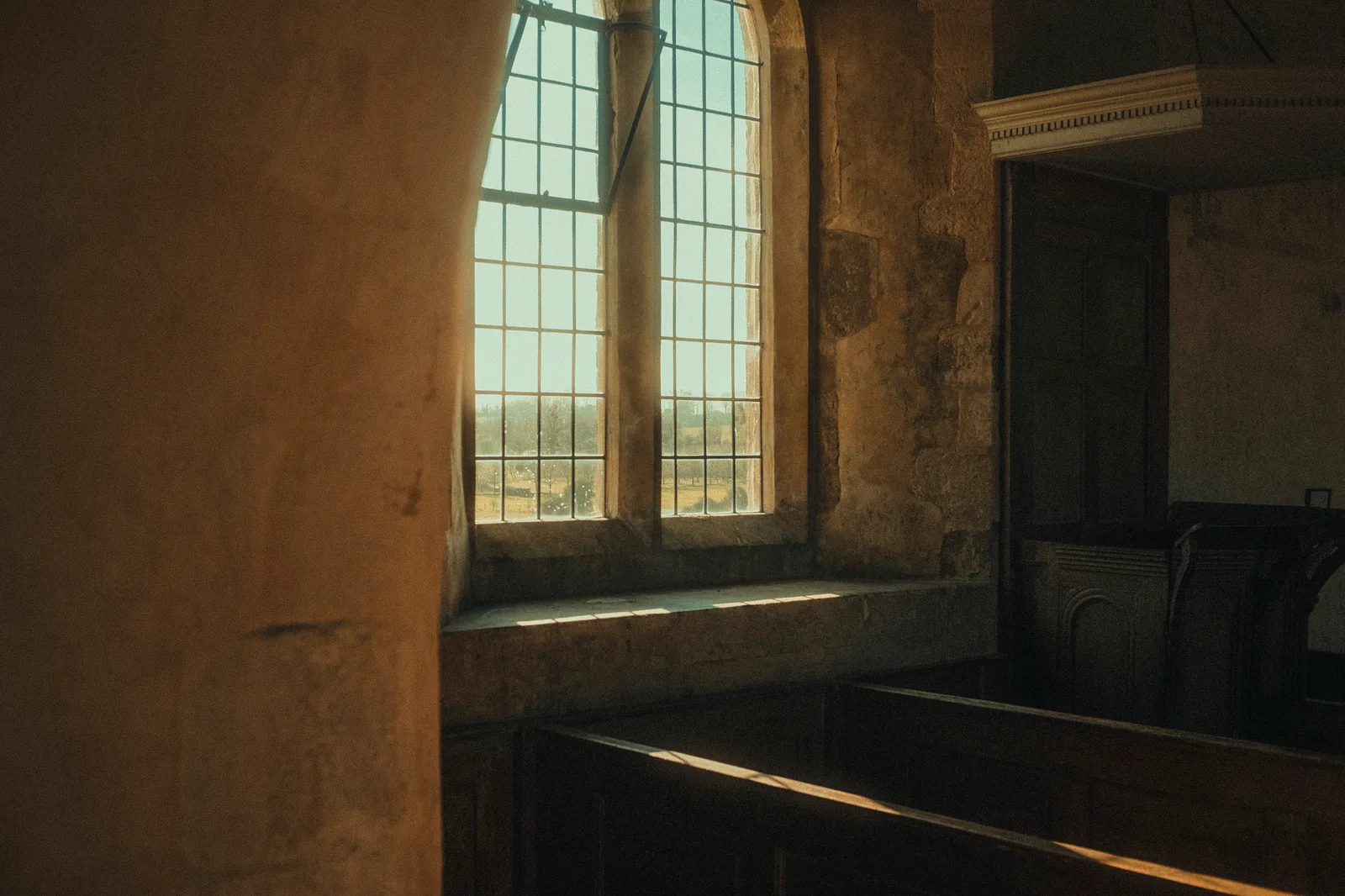 Service seating inside St Hubert's Church