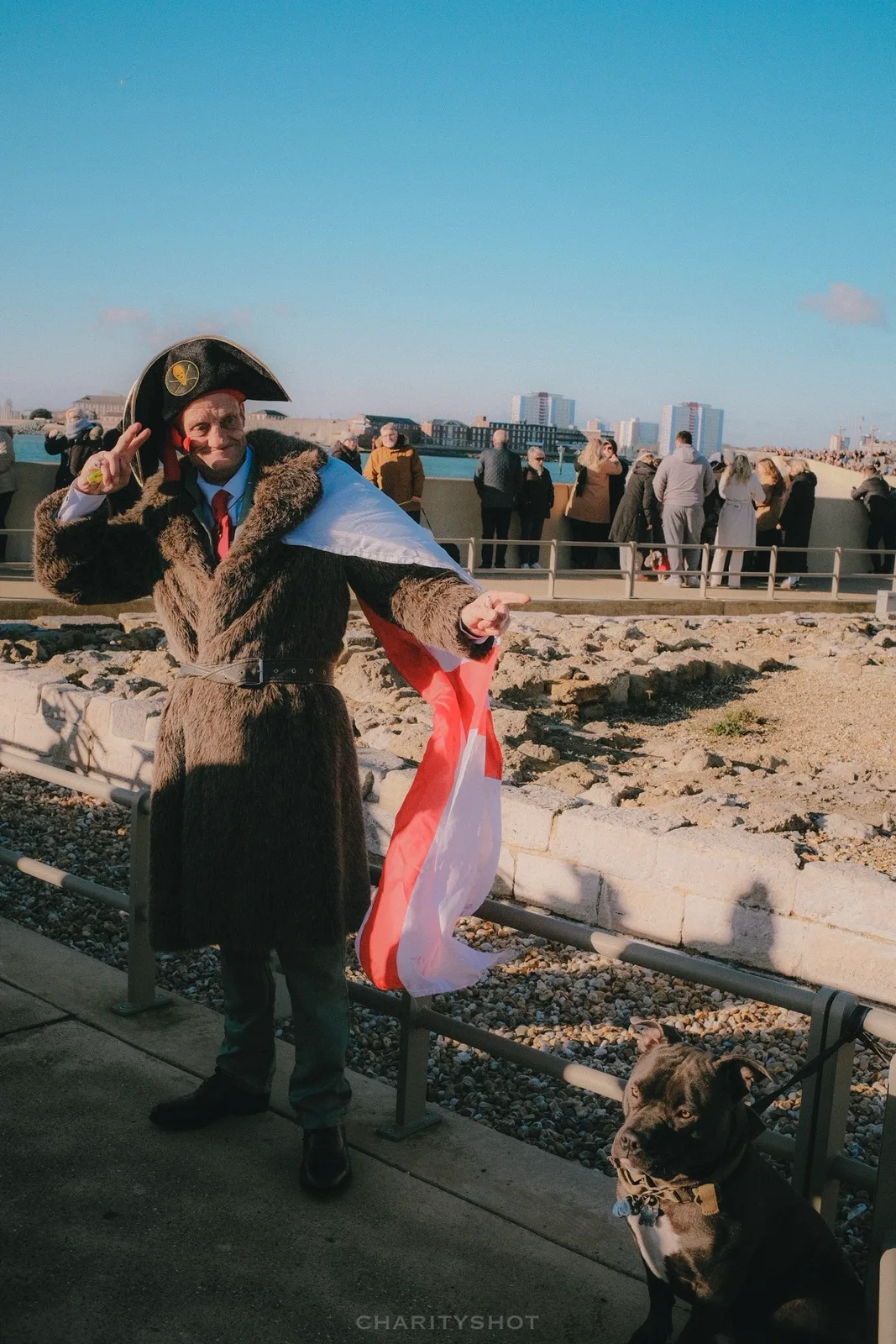 Crowd gathered at Portsmouth to see HMS Prince of Wales arrive