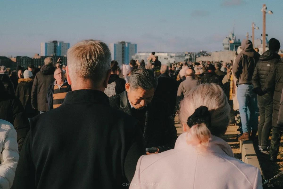 Activity at Portsmouth dockyard during HMS Prince of Wales visit